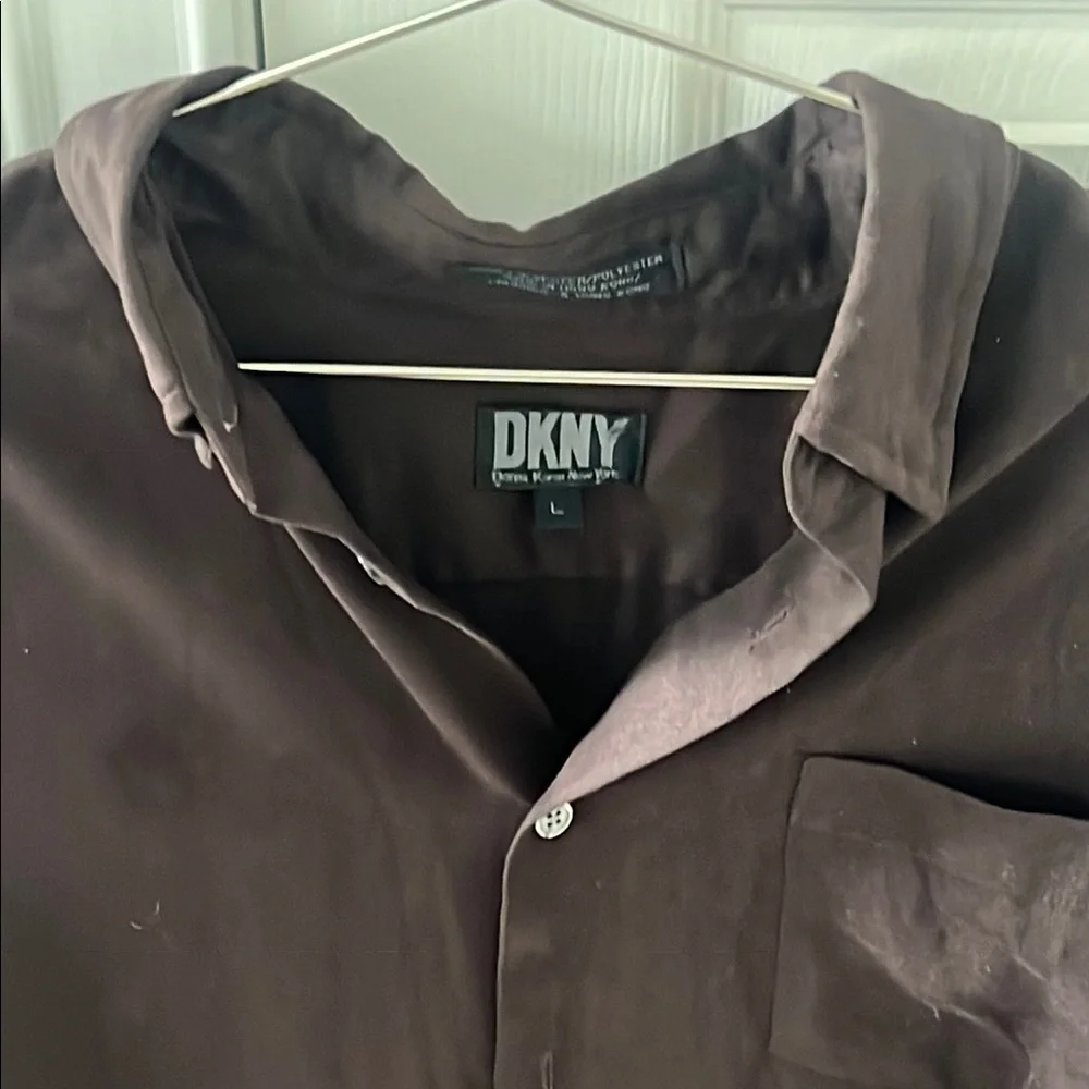 DKNY Women's Dark Brown Button Down Shirt - Picture 2 of 5